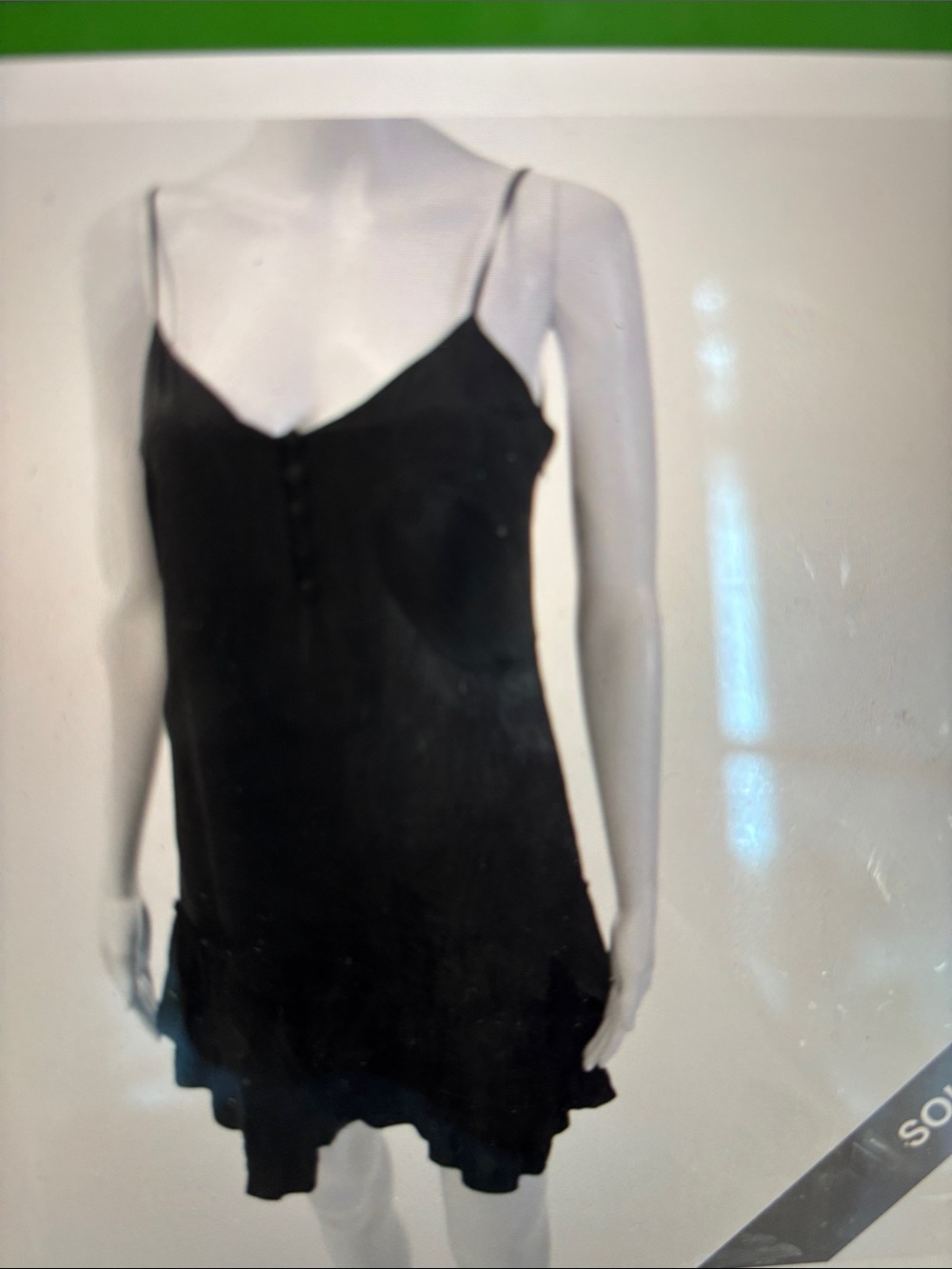 Yumi Kim Black Spaghetti Strap Slip Dress small silk